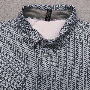 Anderson Ord Performance Polo Shirt Mens XL Geometric Jesus Fish Preppy Golf